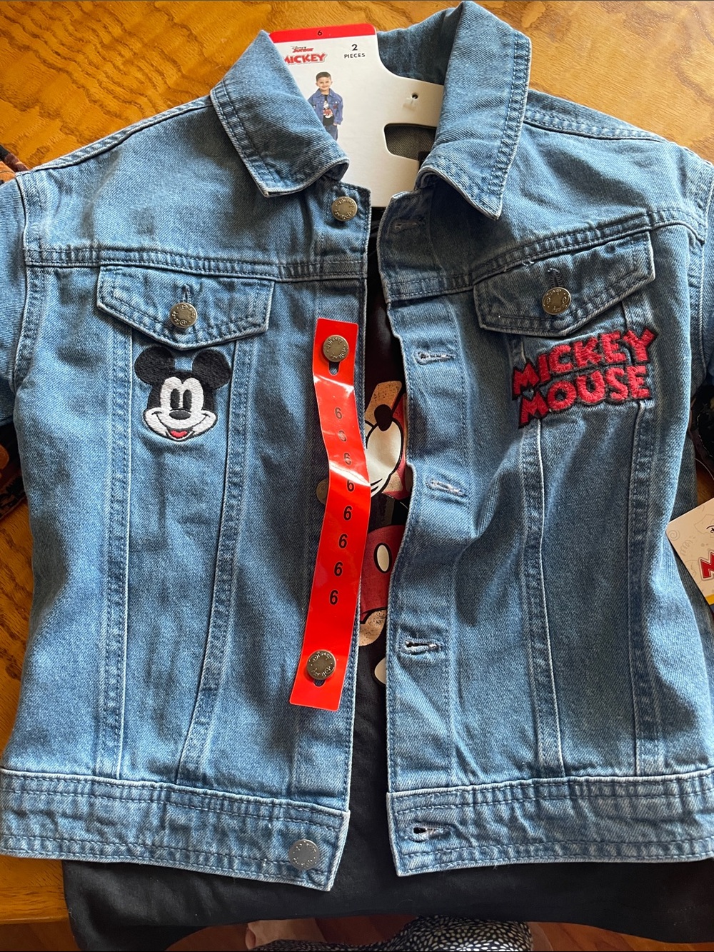 Disney Light Blue Denim Mickey Mouse Embroidered Jacket